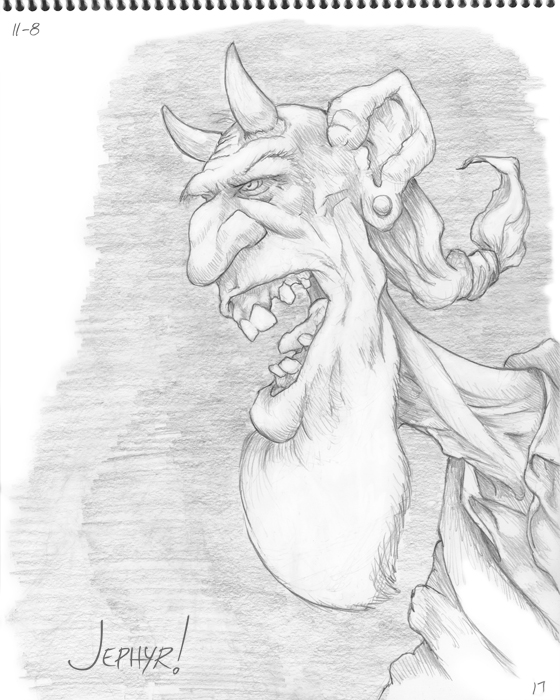 "Mick In 2079" - Pencil Sketch - Copyright 2017, Jephyr (Jeff Curtis), All Rights Reserved